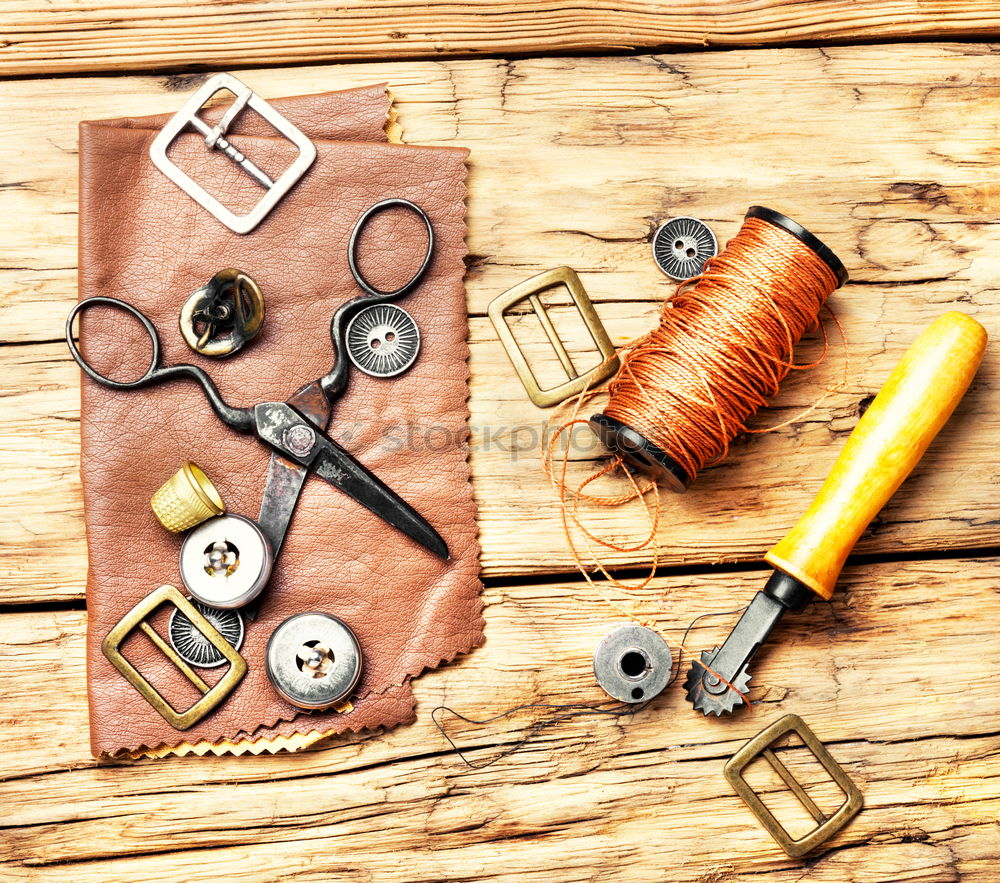 Tools of a tanner for working with leather