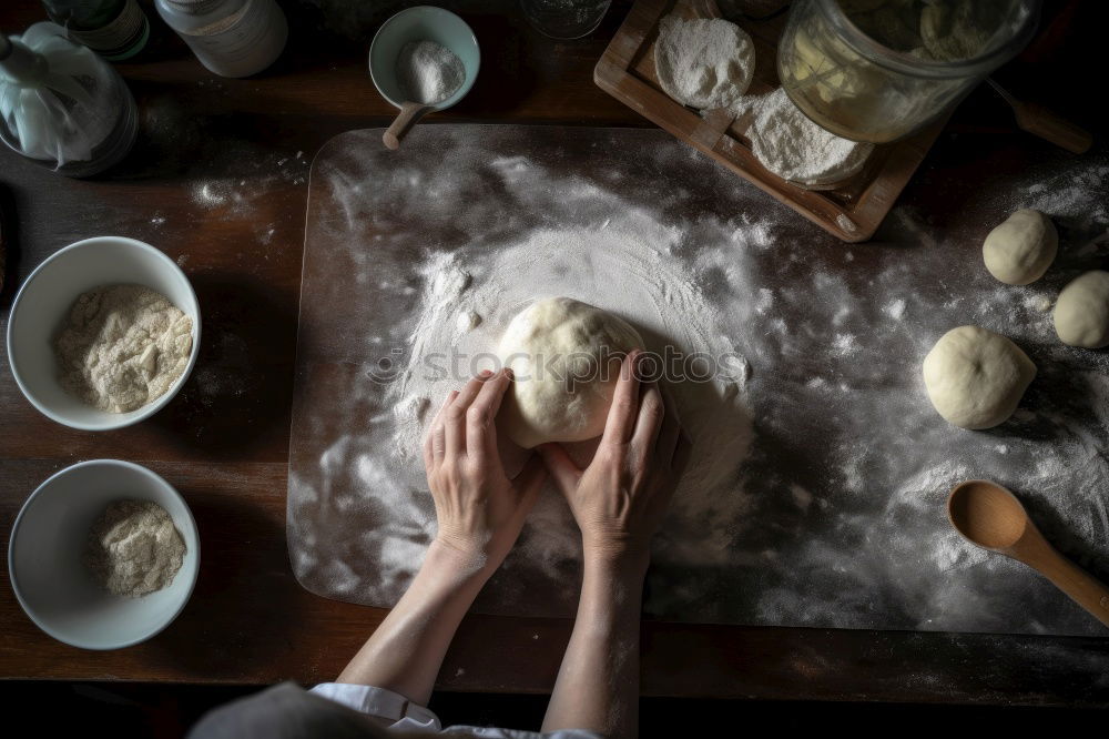 Similar – Image, Stock Photo Person cracking egg in bowl on table