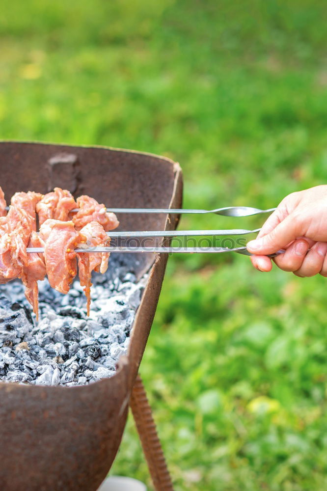 Similar – Image, Stock Photo BBQ Man Human being