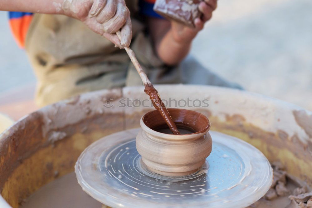 Similar – Image, Stock Photo Person working with clay