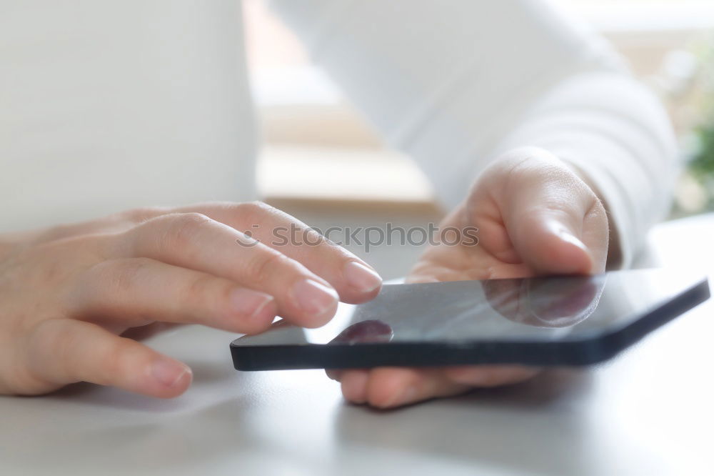 Similar – Image, Stock Photo Using mobile phone
