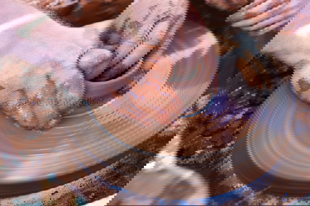 Image, Stock Photo Person working with clay