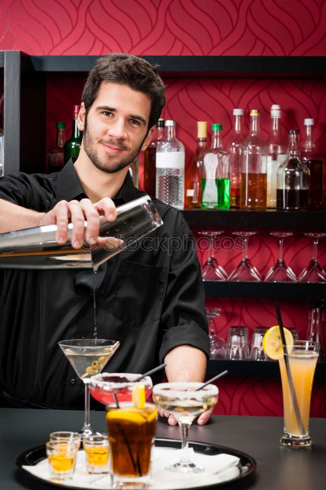 Similar – Image, Stock Photo Barman is making cocktail at night club