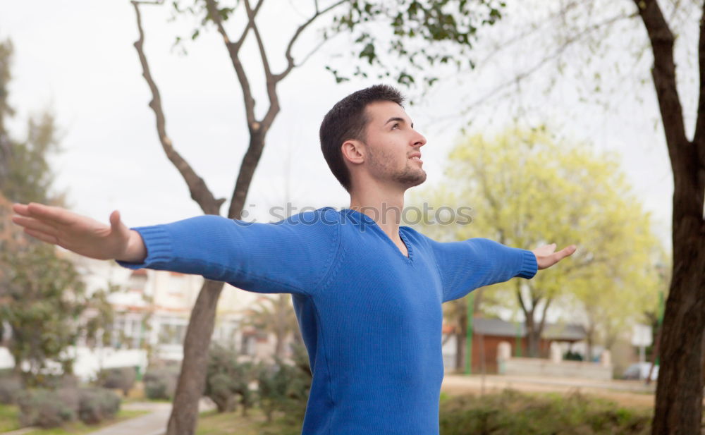 Similar – Senior runner man sitting after jogging in a park