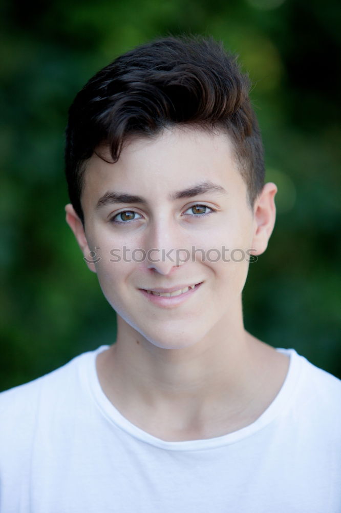 Similar – Image, Stock Photo Handsome brown-haired teen