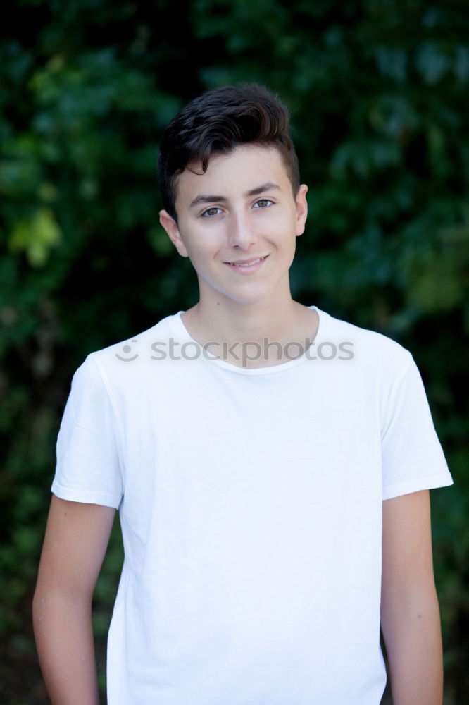 Similar – Image, Stock Photo Handsome brown-haired teen