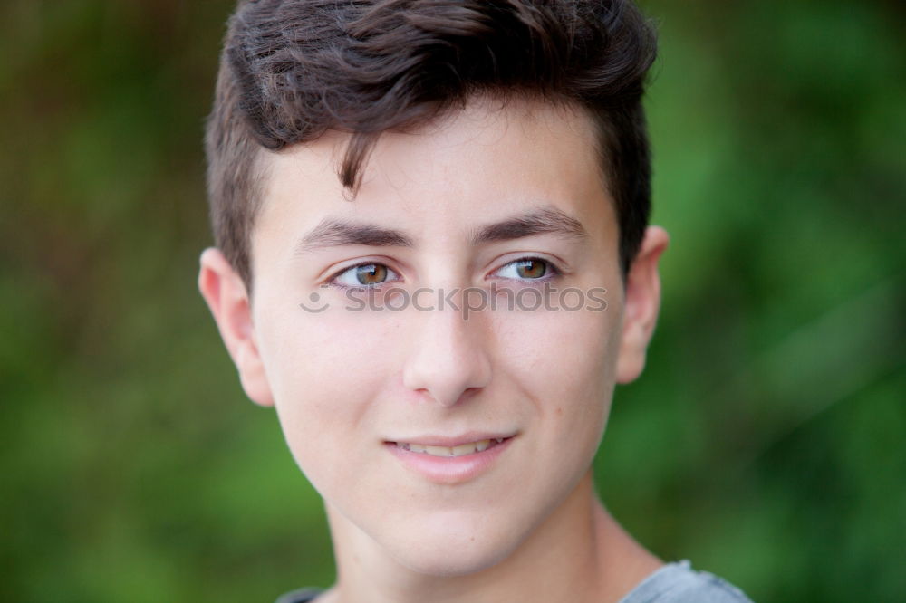 Similar – Image, Stock Photo Attractive teenager guy in a park