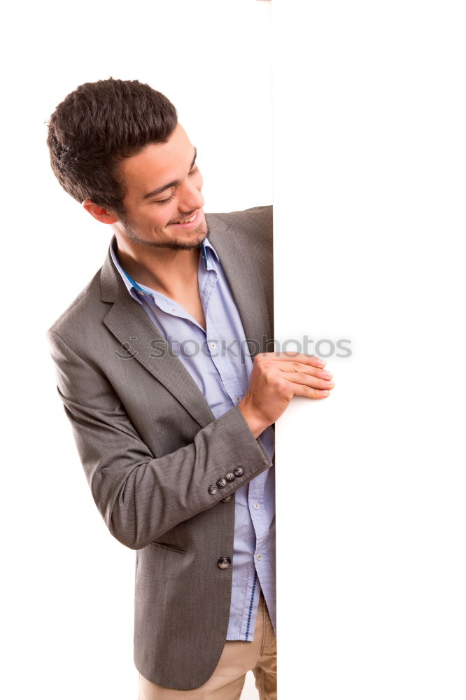 Similar – Image, Stock Photo Portrait of a teenager rebellious man with a blue background