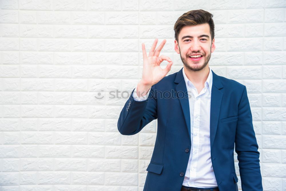 Similar – Image, Stock Photo Happy young man seating in a restaurant