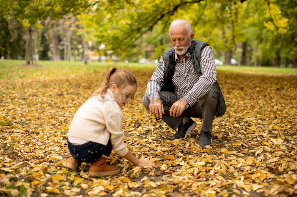 Similar – Image, Stock Photo Grandpa with grandchild in the garden