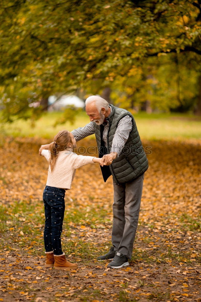 Similar – Image, Stock Photo Grandpa with grandchild in the garden