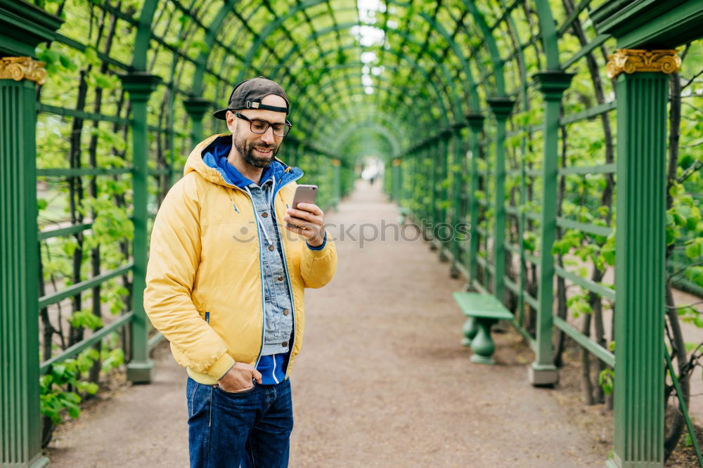 Similar – Bearded man in hat on road