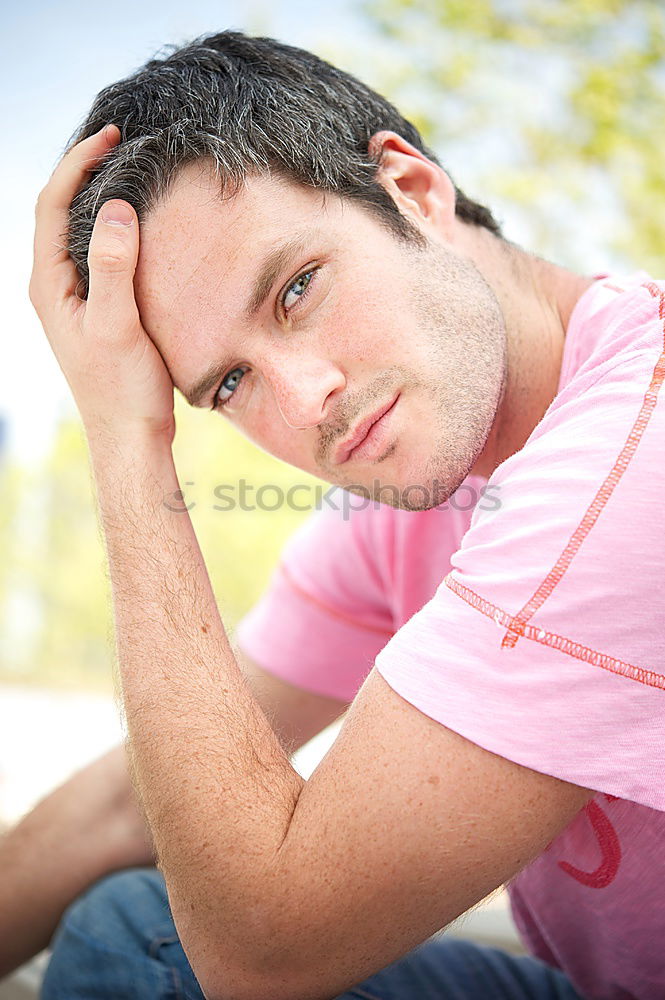 Similar – Young man with an old van wearing a sun hat