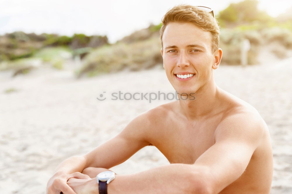 Similar – Young handsome man with sun hat in urban background