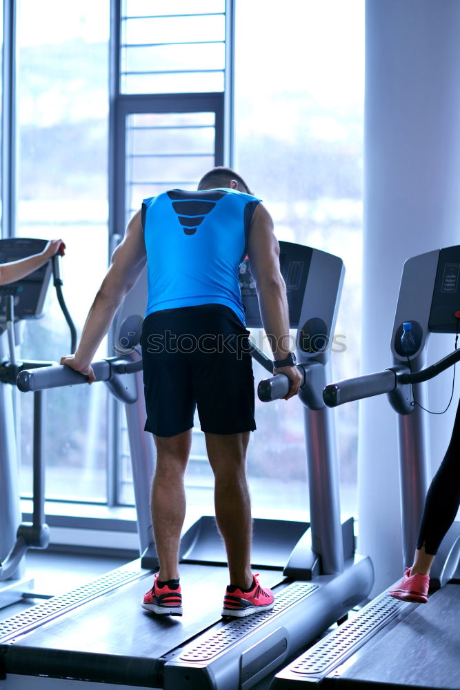 Similar – Image, Stock Photo Man coach training to woman with dumbbells exercises
