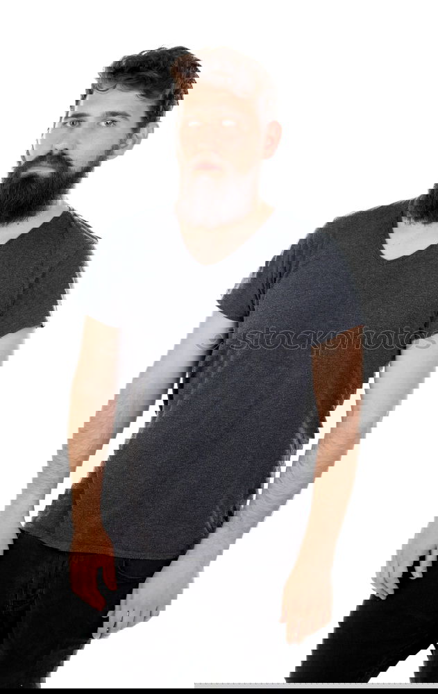 Image, Stock Photo Young bearded man in urban background wearing casual clothes