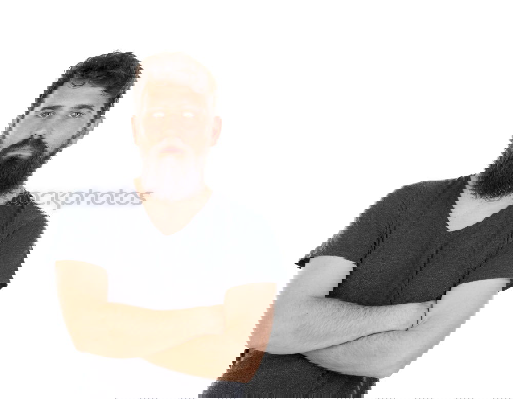 Similar – Image, Stock Photo Portrait of a very handsome Caucasian man with a beard and white shirt.