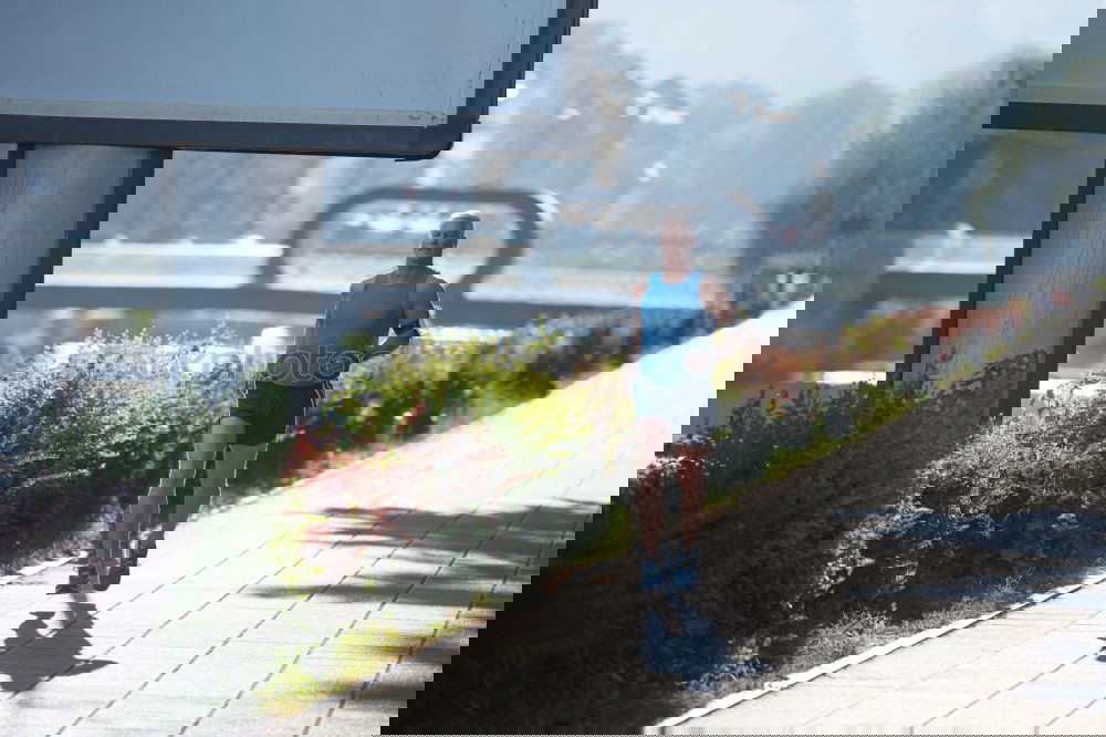 Similar – Image, Stock Photo Black man running outdoors in urban road