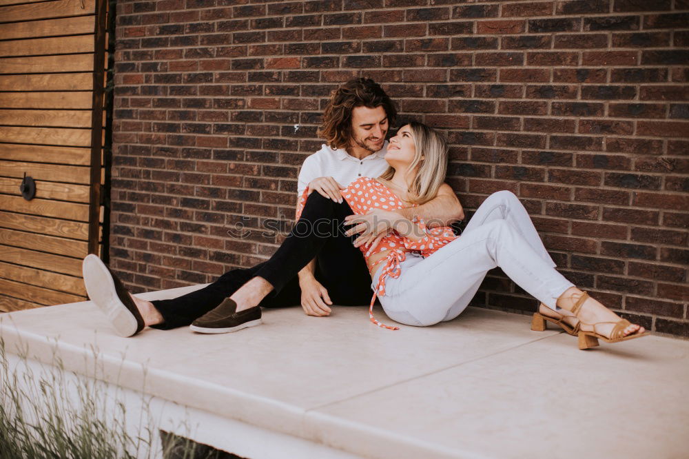 Similar – Image, Stock Photo Best friend girls looking at each other and pulling faces