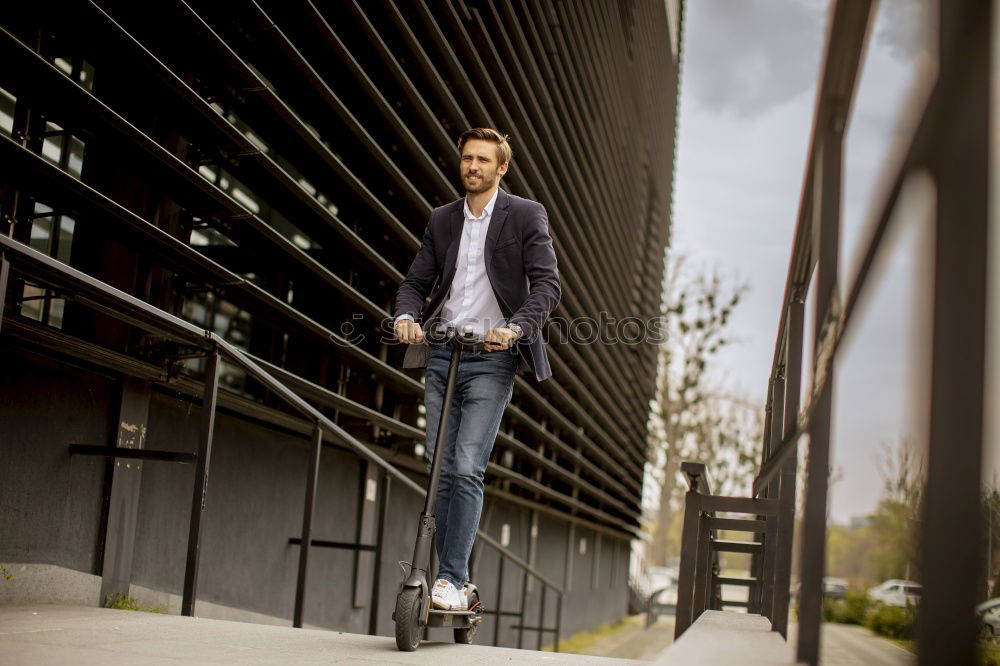 Image, Stock Photo Trendy young man walking in the street