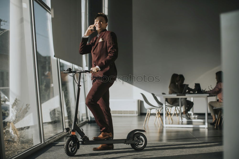 Similar – Image, Stock Photo Man standing up from barber chair