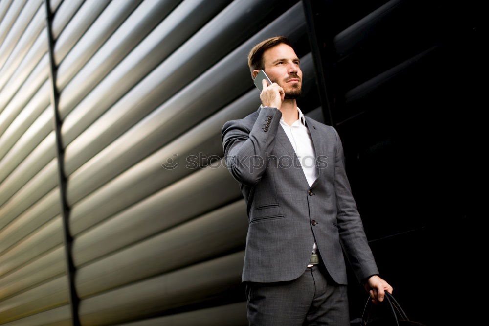 Similar – Image, Stock Photo Young man wearing winter clothes standing in the street