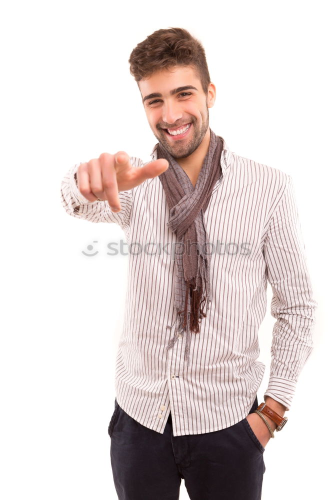 Similar – Image, Stock Photo Handsome caucasian young man in casual clothes in urban environment
