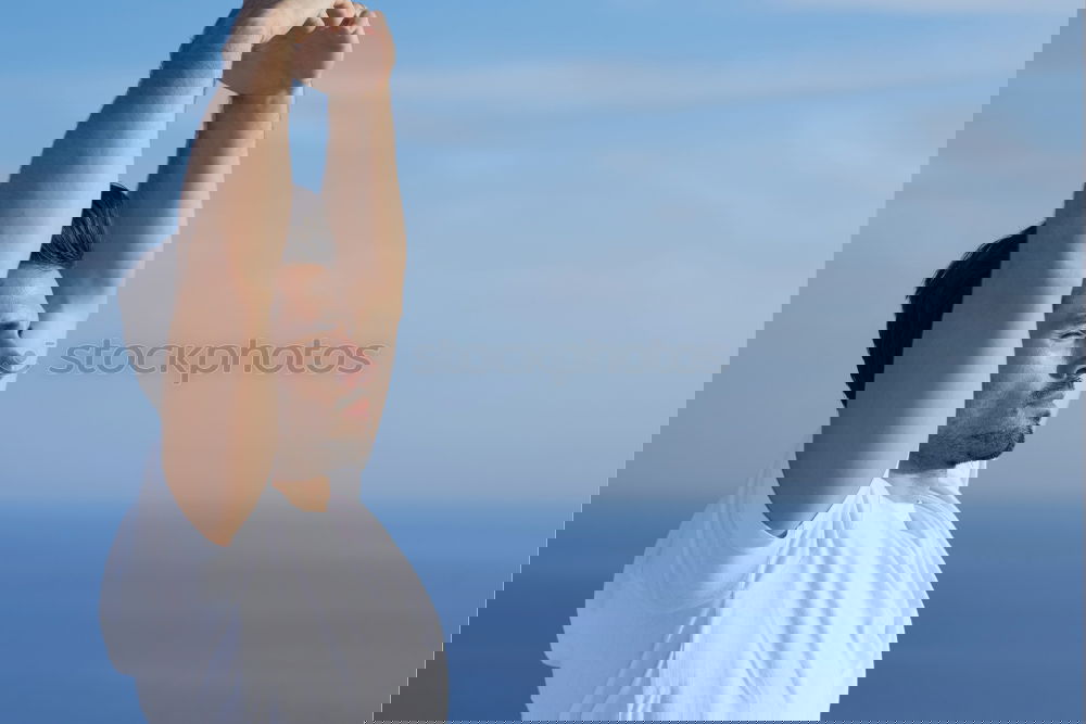 Similar – Image, Stock Photo Young fitness woman runner stretching legs after run.