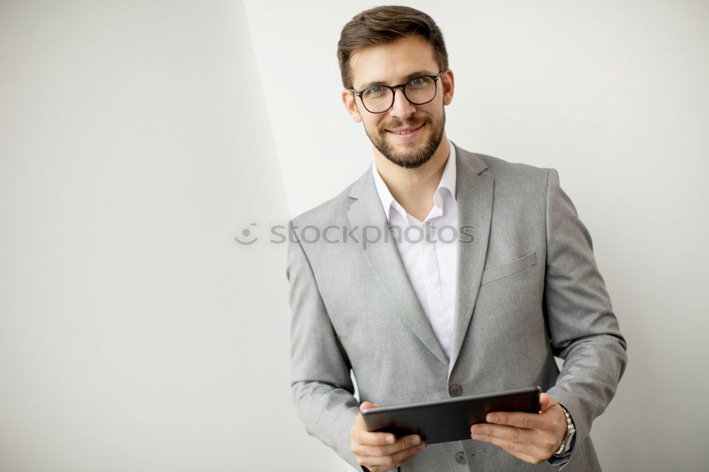 Similar – Image, Stock Photo Young business man sitting at the airport waiting for the flight