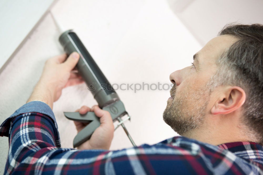 Image, Stock Photo Man painting a wardrobe