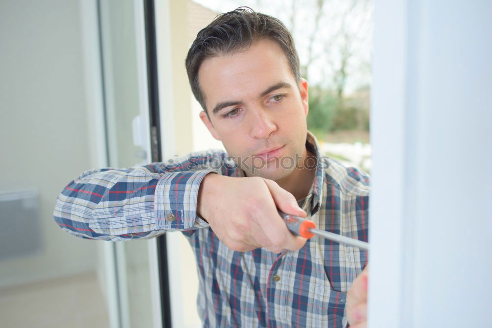 Similar – Image, Stock Photo Handsome caucasian young man in casual clothes in urban environment