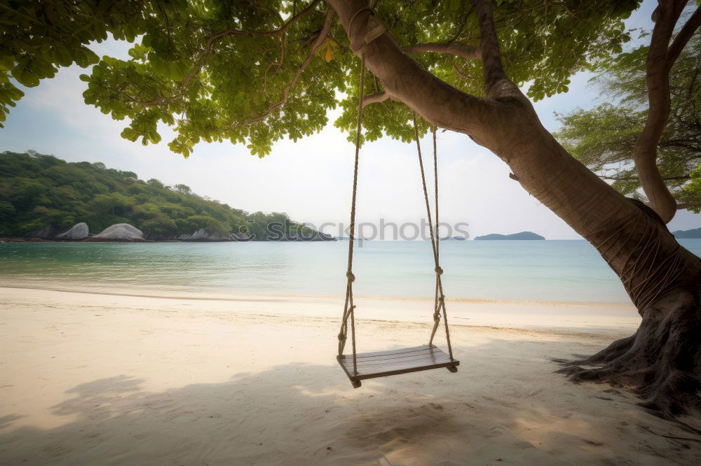 Schaukel an einem tropischen Strand