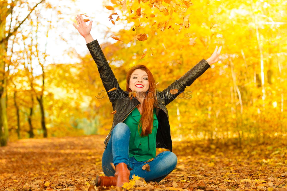 Similar – young beautiful woman having fun with her dog outdoors