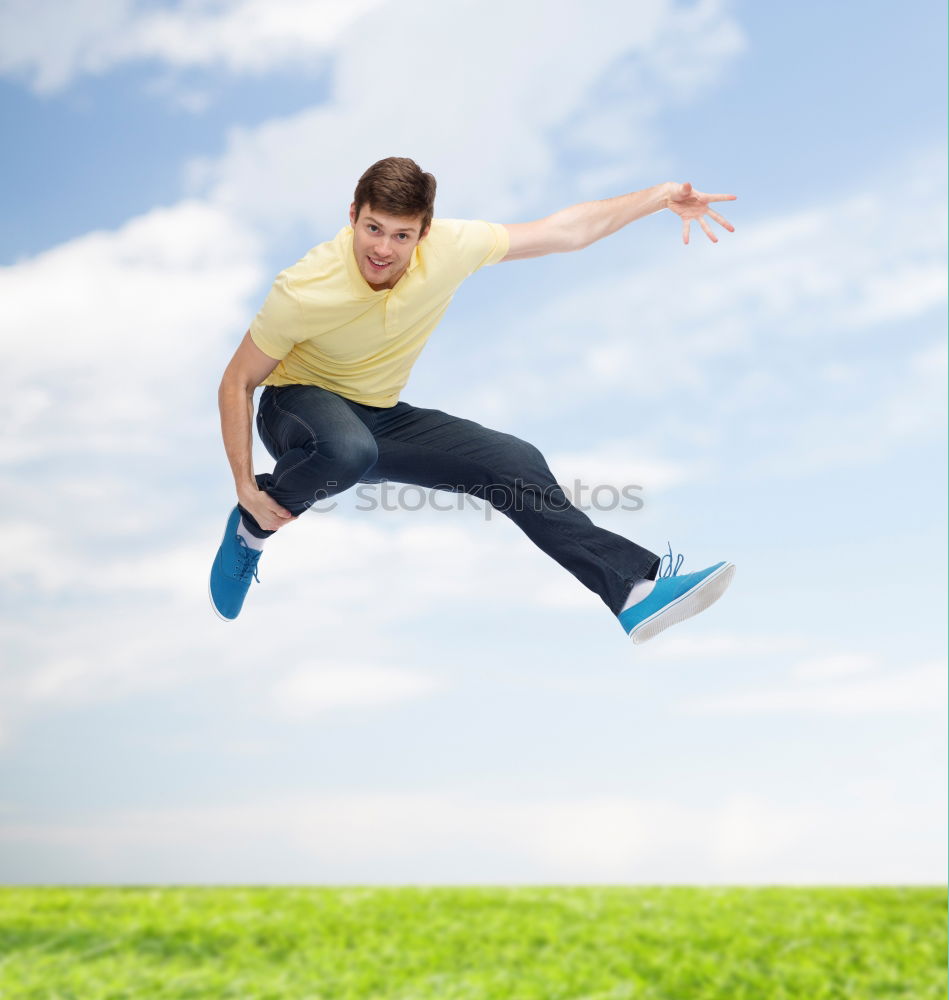 Similar – Image, Stock Photo descent Jump Man Hop Sky