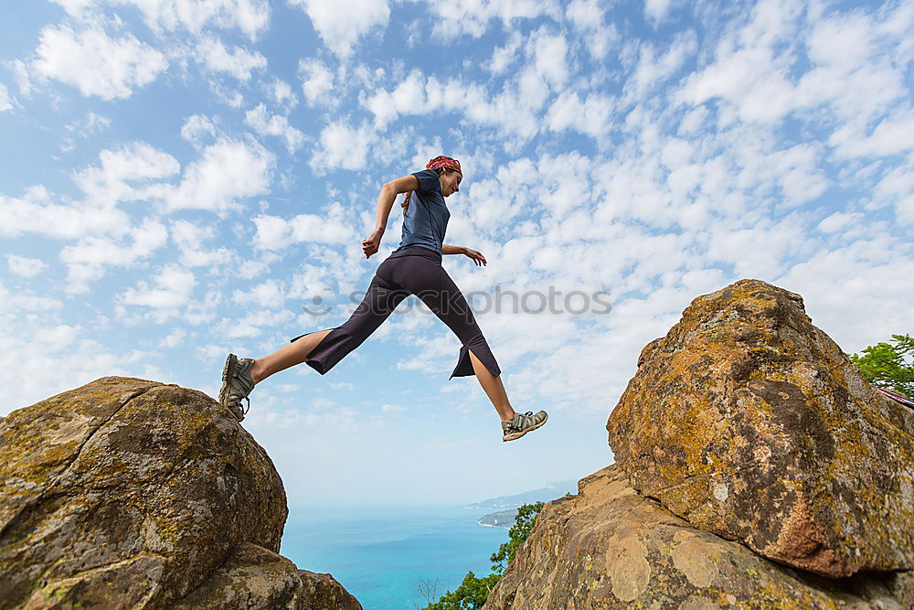 Similar – Image, Stock Photo Hiking Lifestyle Joy Happy