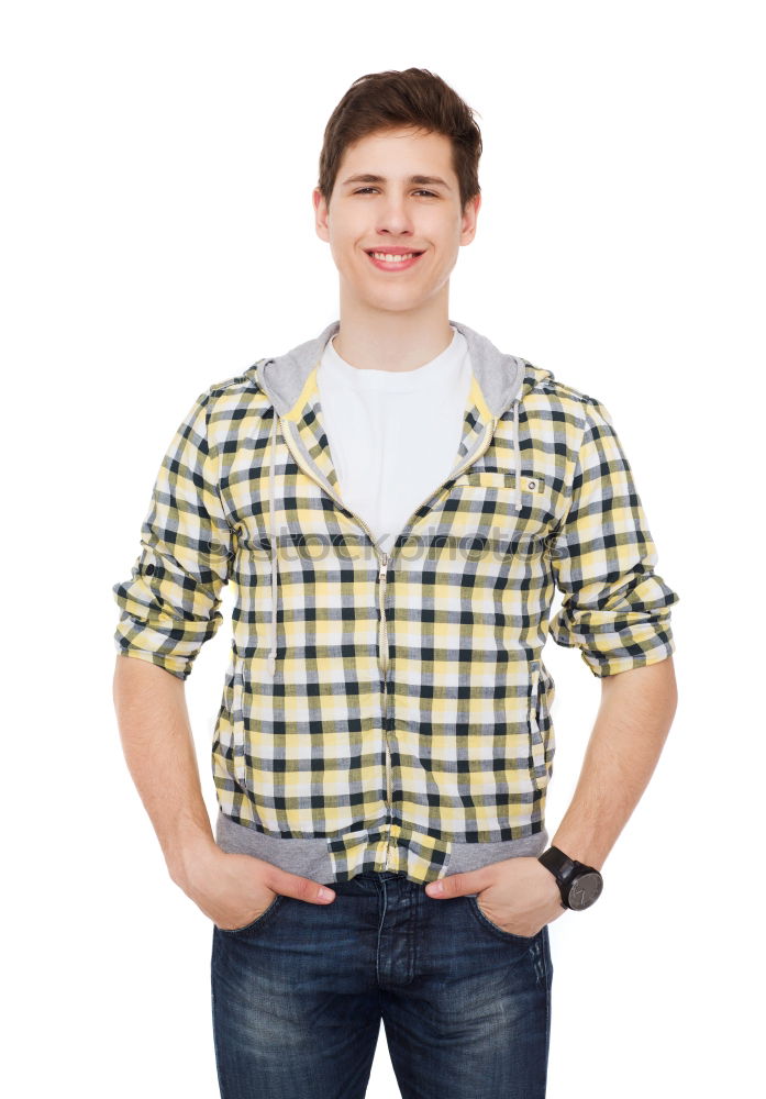 Similar – Young urban man using smartphone walking in street in an urban park