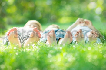 Similar – Image, Stock Photo Feet on the street in front of the meadow