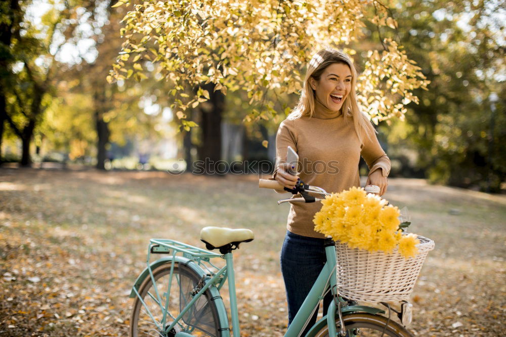 Similar – Image, Stock Photo Black young woman riding a vintage bicycle