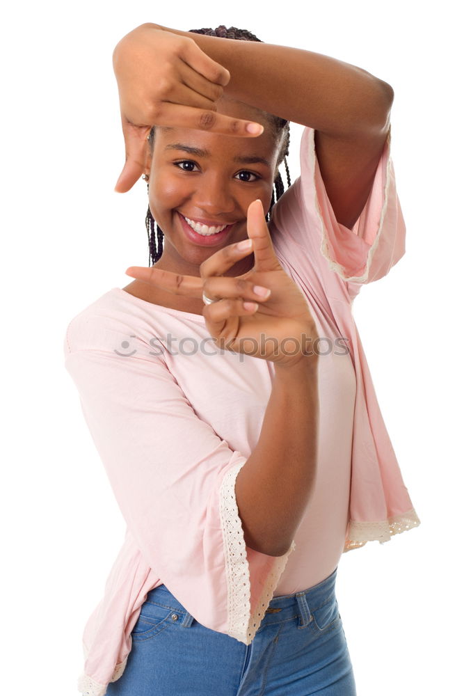 Similar – Image, Stock Photo Woman gesturing stop