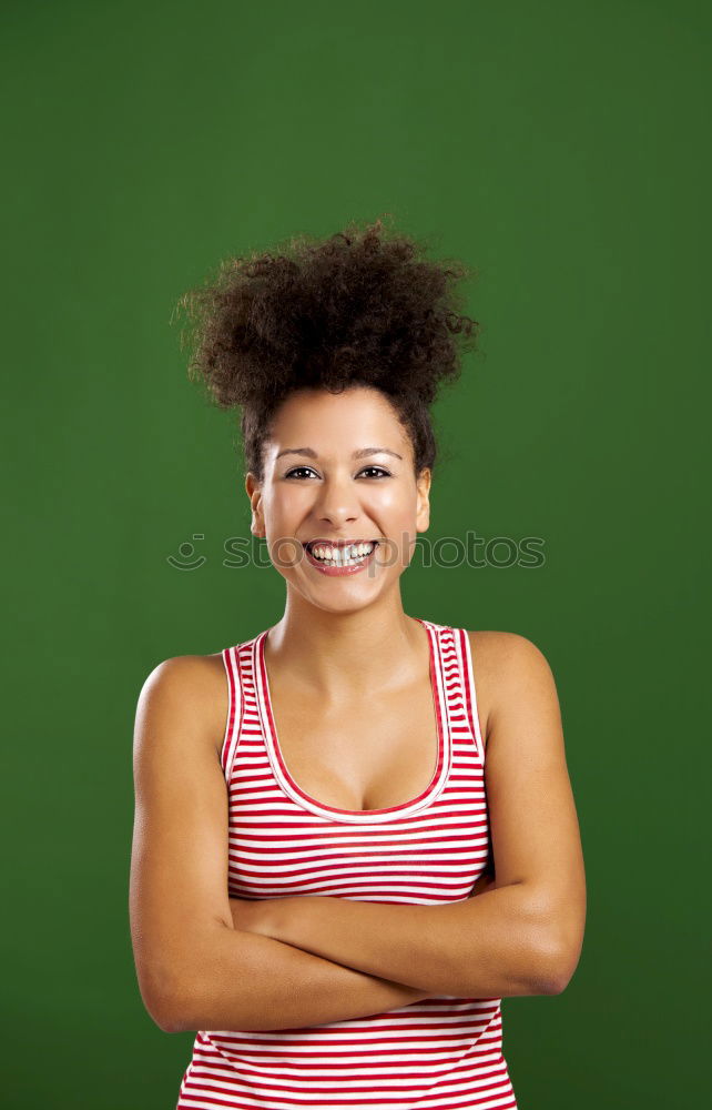 Image, Stock Photo cheerful black afro woman outdoors