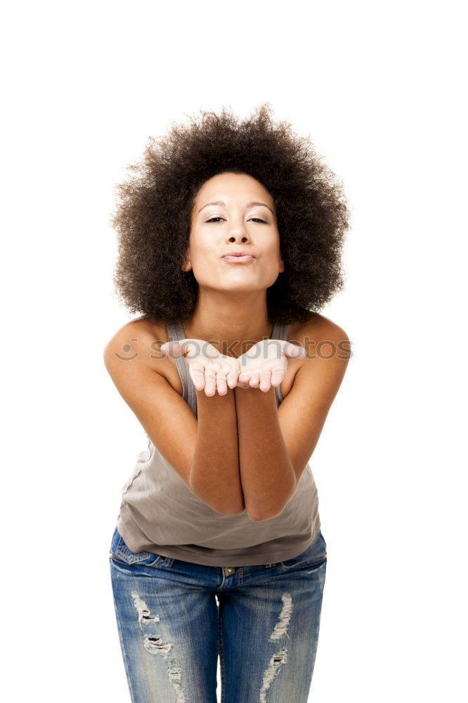 Similar – Image, Stock Photo Young attractive black woman in urban street