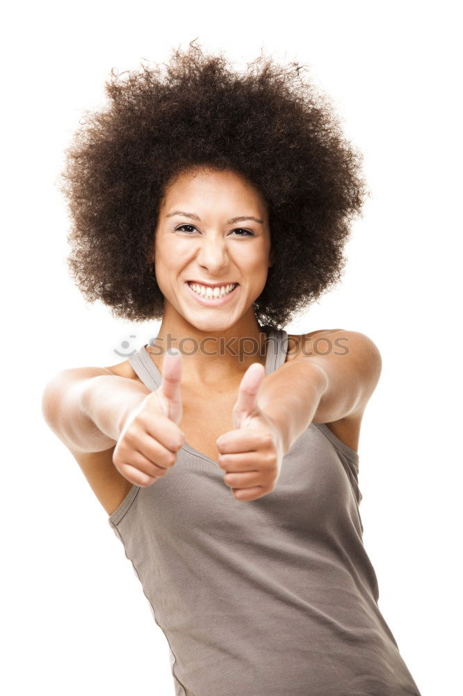 Similar – Portrait of a young black woman smiling with braces