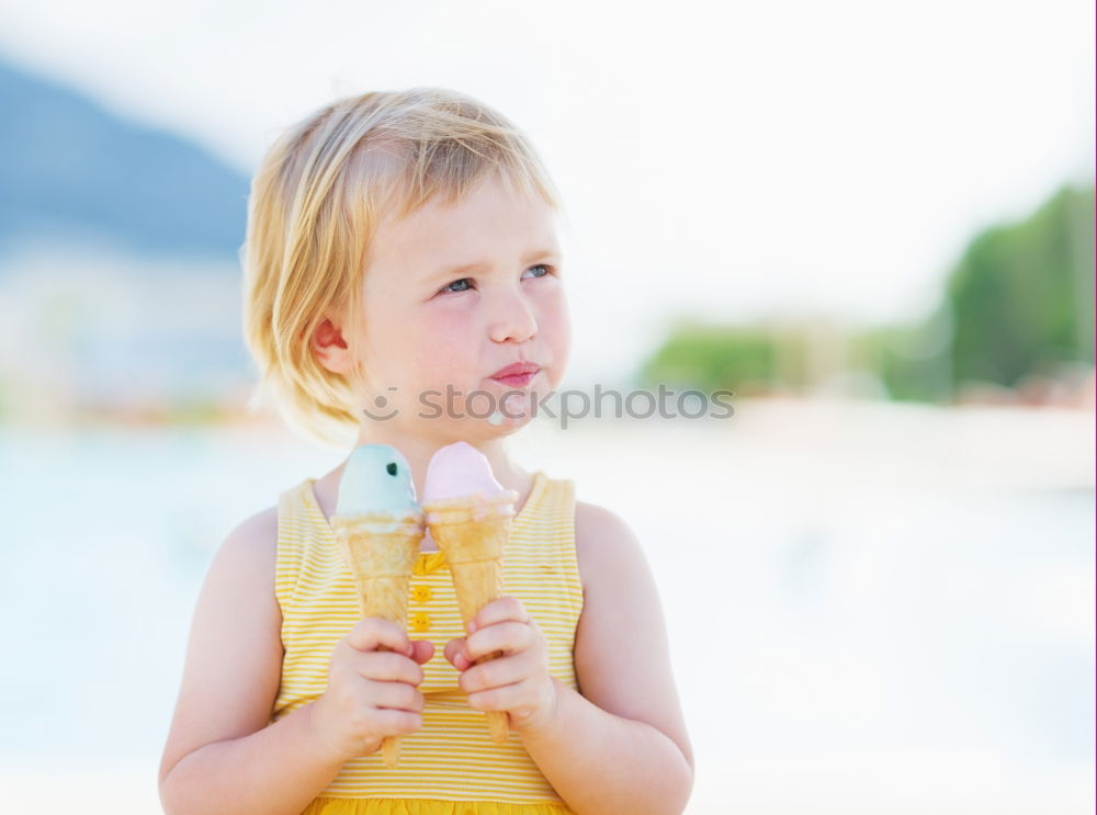 Similar – Kid in snorkel mask posing on poolside