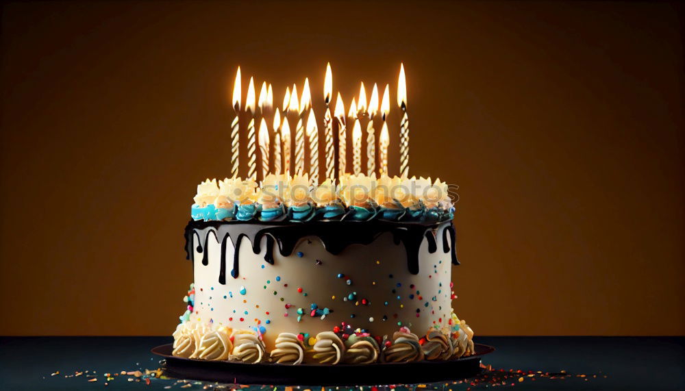 Similar – burning candles on the birthday cake