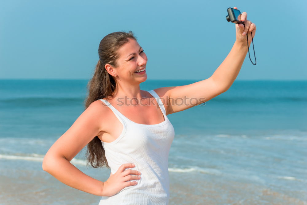 Similar – Image, Stock Photo Two girls taking selfie photograph with smart phone