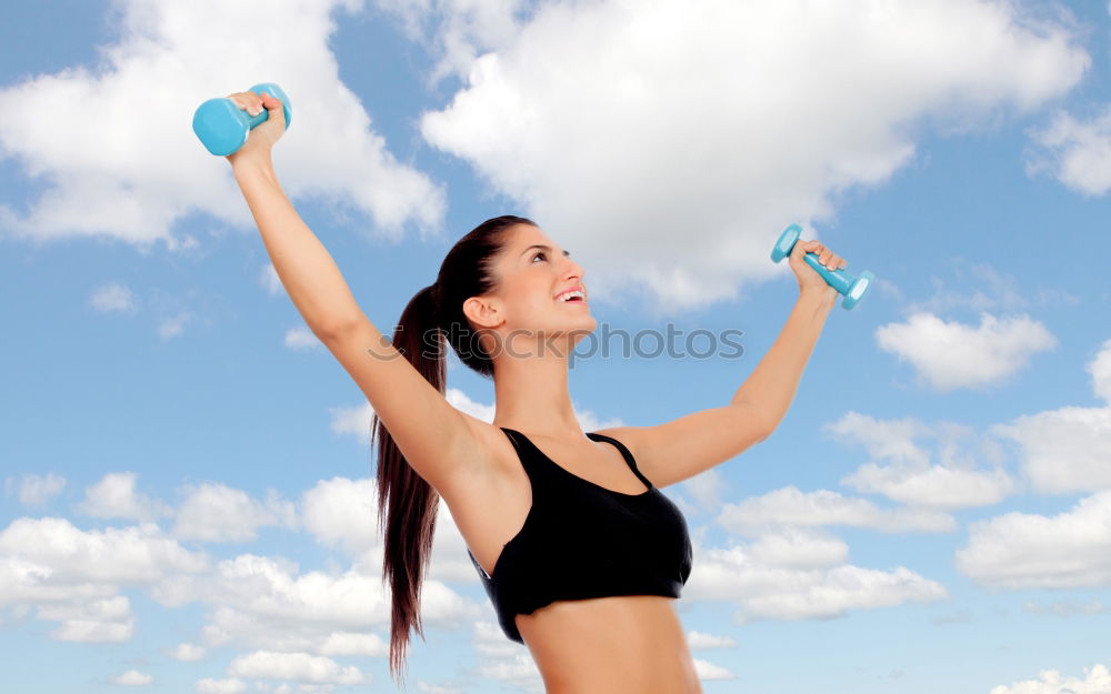 Similar – athletic woman resting and drinking