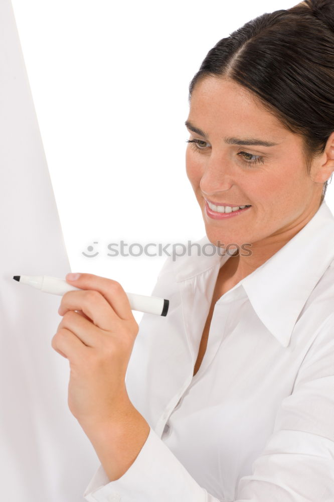 Similar – Female cosmetician applying a facial mask with special cosmetic brush. Beautiful cosmetician looking to the camera