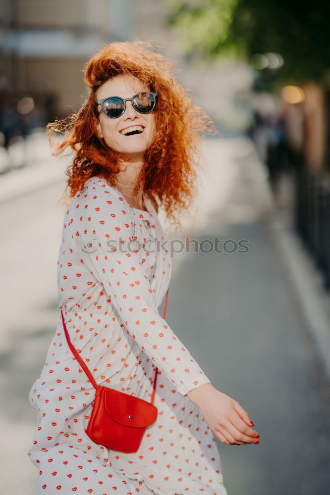 Similar – Young redhead photographer woman