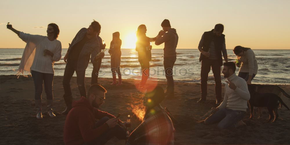 Similar – Image, Stock Photo sunset friendship