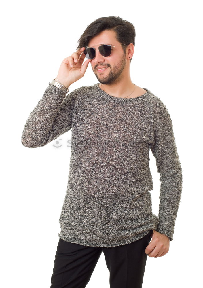 Similar – Image, Stock Photo Young bearded man in urban background wearing casual clothes